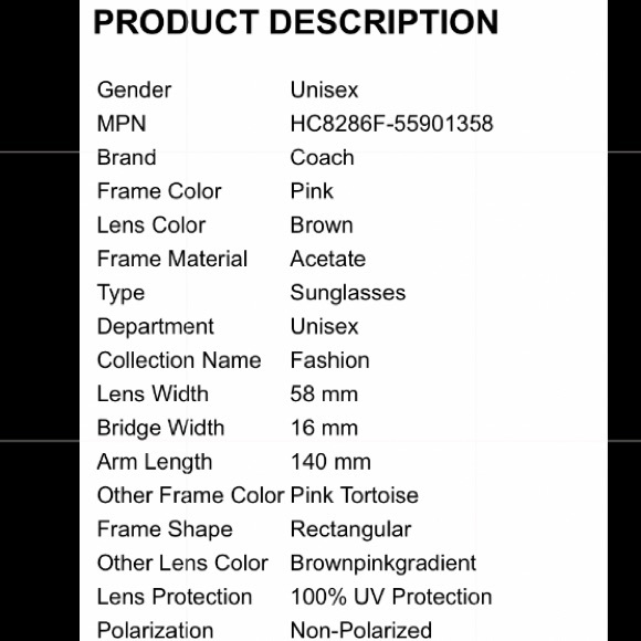 Coach sunglasses - Picture 10 of 10